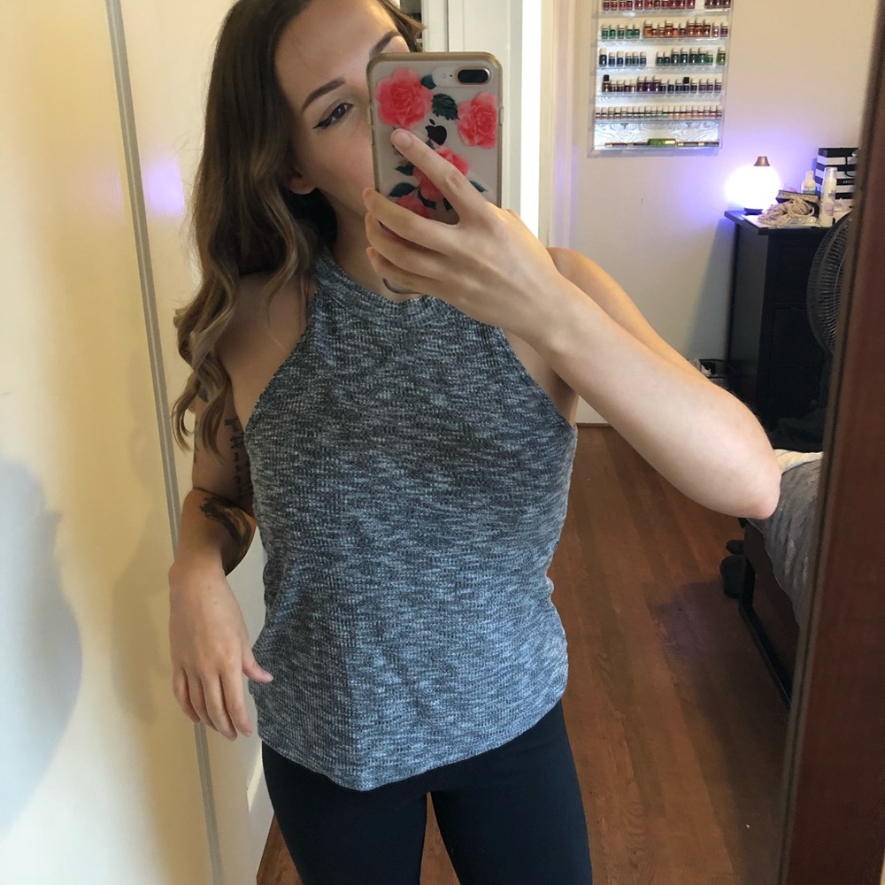 Topshop Woven Marbled Halter